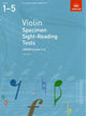 Book cover of: Violin Specimen Sight-Reading Tests, ABRSM Grades 1-5