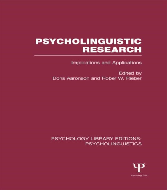 Book cover of: Psycholinguistic Research (PLE: Psycholinguistics). By: Doris Aaronson
