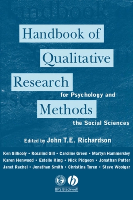 Book cover of: Handbook of Qualitative Research Methods for Psychology and the Social Sciences. By: John T. E. Richardson
