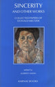 Book cover of: Sincerity and Other Works. By: Donald Meltzer