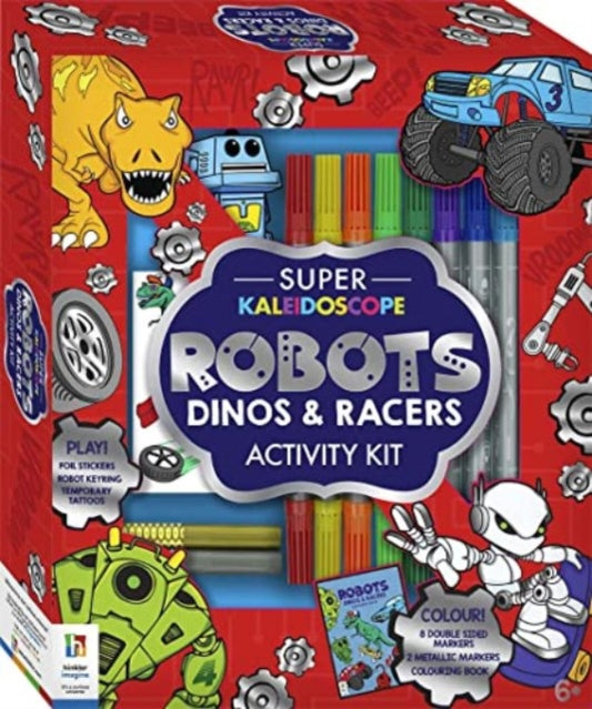 Book cover of: Super Kaleidoscope Activity Kit Robots Dinos and Racers