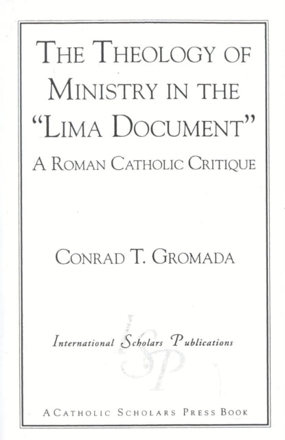 Book cover of: Theology of Ministry in the 'Lima Document'