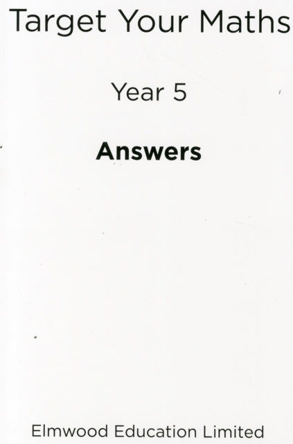 Book cover of: Target Your Maths Year 5 Answer Book