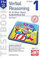 Book cover of: 11+ Verbal Reasoning Year 3/4 GL & Other Styles Testbook 1