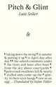 Book cover of: Pitch & Glint. By: Tobler SEILER