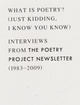 Book cover of: What is Poetry? (Just kidding, I know you know). By: Anselm Berrigan