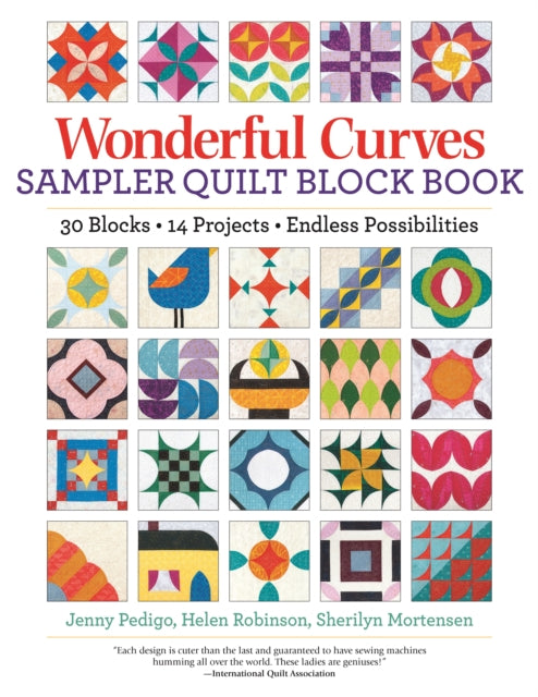 Book cover of: Wonderful Curves Sampler Quilt Block Book. By: Jenny Pedigo