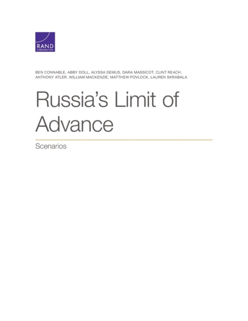 Book cover of: Russia's Limit of Advance. By: Ben Connable