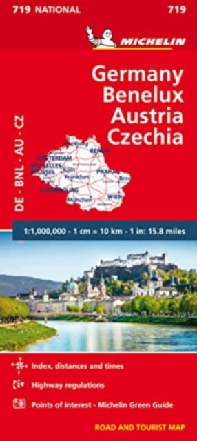 Book cover of: Germany, Benelux, Austria, Czech Republic - Michelin National Map 719. By: Michelin