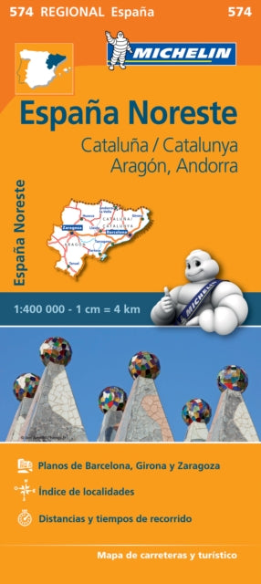 Book cover of: Aragon Cataluna - Michelin Regional Map 574. By: Michelin