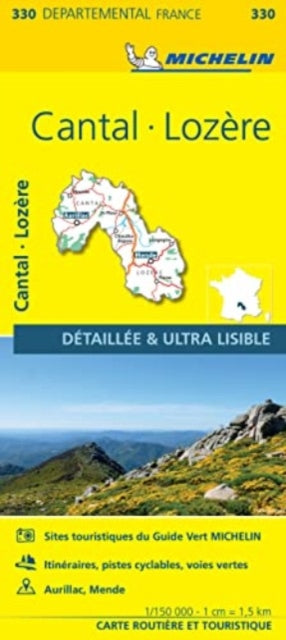 Book cover of: Cantal, Lozire - Michelin Local Map 330