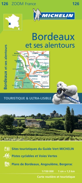 Book cover of: Bordeaux & surrounding areas - Zoom Map 126. By: Michelin Travel