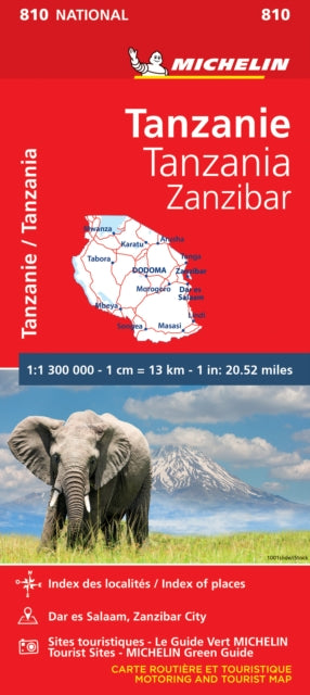 Book cover of: Tanzania & Zanzibar - Michelin National Map 810. By: Michelin