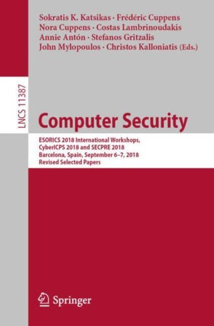 Book cover of: Computer Security. By: Sokratis K. Katsikas