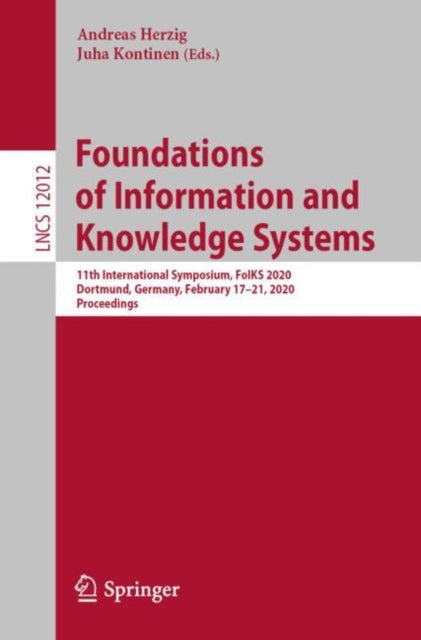 Book cover of: Foundations of Information and Knowledge Systems. By: Andreas Herzig