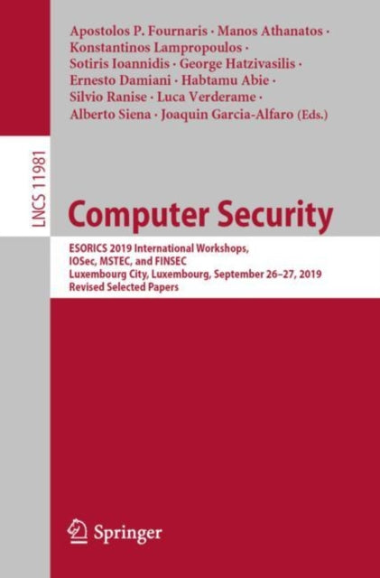 Book cover of: Computer Security. By: Apostolos P. Fournaris