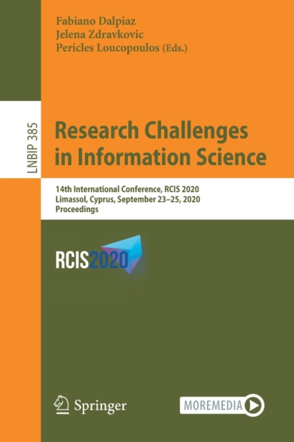 Book cover of: Research Challenges in Information Science. By: Fabiano Dalpiaz