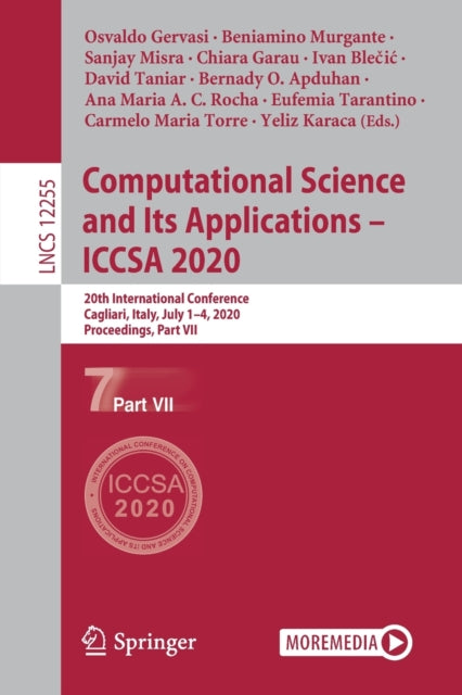 Book cover of: Computational Science and Its Applications – ICCSA 2020. By: Osvaldo Gervasi