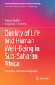 Book cover of: Quality of Life and Human Well-Being in Sub-Saharan Africa. By: Valerie Møller