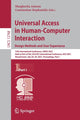 Book cover of: Universal Access in Human-Computer Interaction. Design Methods and User Experience. By: Margherita Antona