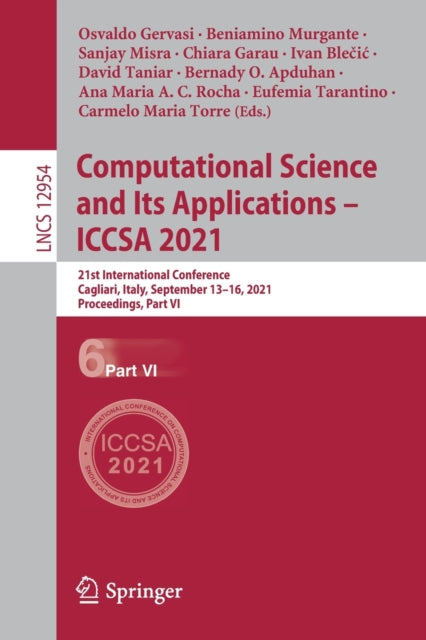 Book cover of: Computational Science and Its Applications – ICCSA 2021. By: Osvaldo Gervasi