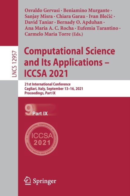 Book cover of: Computational Science and Its Applications – ICCSA 2021. By: Osvaldo Gervasi
