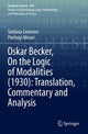 Book cover of: Oskar Becker, On the Logic of Modalities (1930): Translation, Commentary and Analysis