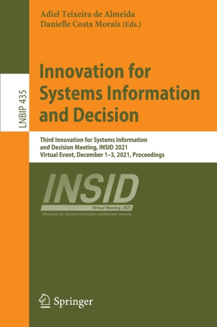Book cover of: Innovation for Systems Information and Decision. By: Adiel Teixeira de Almeida