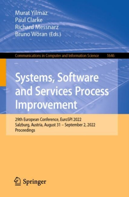Book cover of: Systems, Software and Services Process Improvement. By: Murat Yilmaz