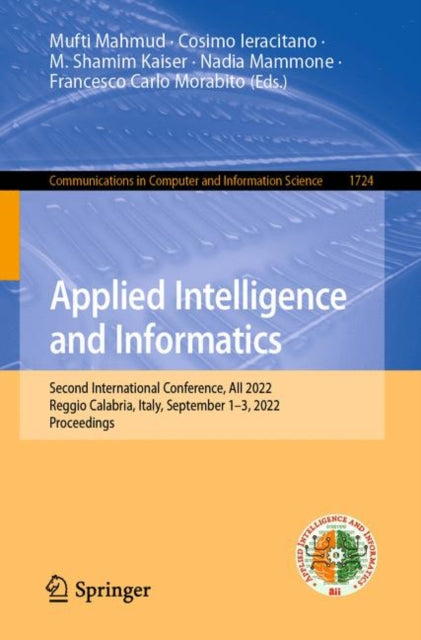 Book cover of: Applied Intelligence and Informatics. By: Mufti Mahmud