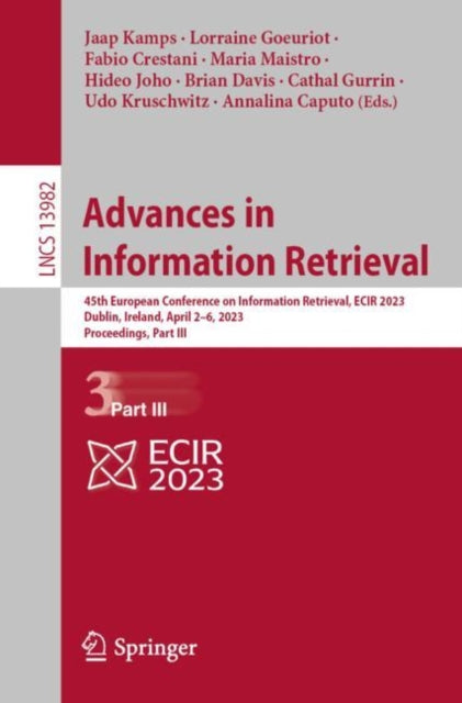 Book cover of: Advances in Information Retrieval. By: Jaap Kamps