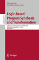 Book cover of: Logic-Based Program Synthesis and Transformation. By: Juliana Bowles