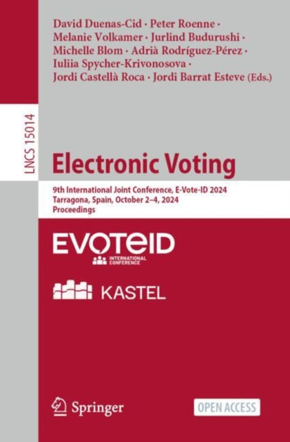 Book cover of: Electronic Voting. By: David Duenas-Cid