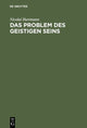 Book cover of: Das Problem Des Geistigen Seins. By: Nicolai Hartmann
