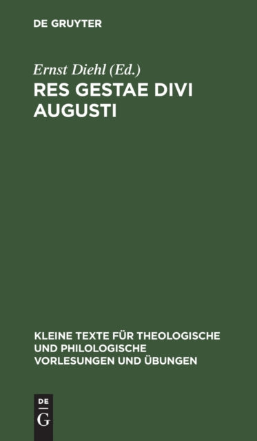 Book cover of: Res Gestae Divi Augusti. By: Ernst Diehl
