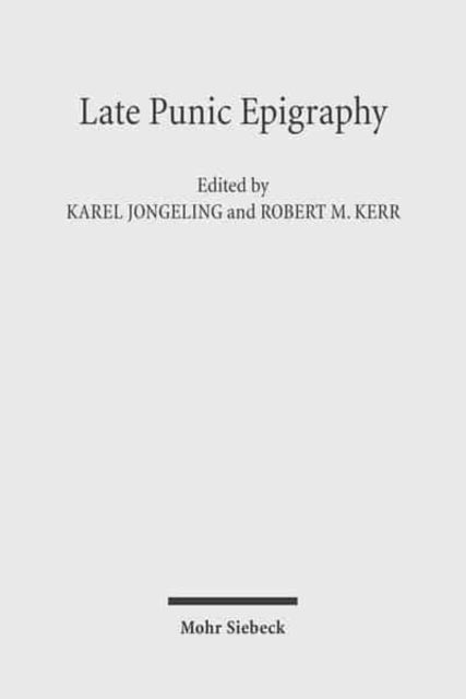 Book cover of: Late Punic Epigraphy