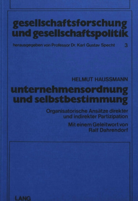Book cover of: Unternehmensordnung und Selbstbestimmung