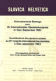 Book cover of: Schweizerische Beitraege zum IX. Internationalen Slavistenkongress in Kiev, September 1983