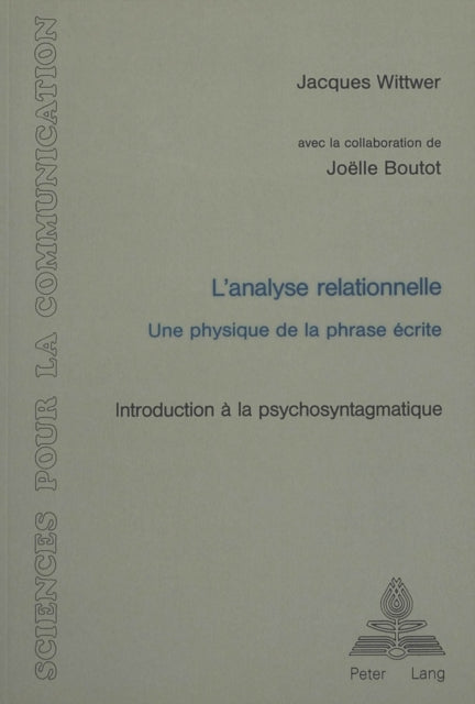 Book cover of: L'analyse relationnelle