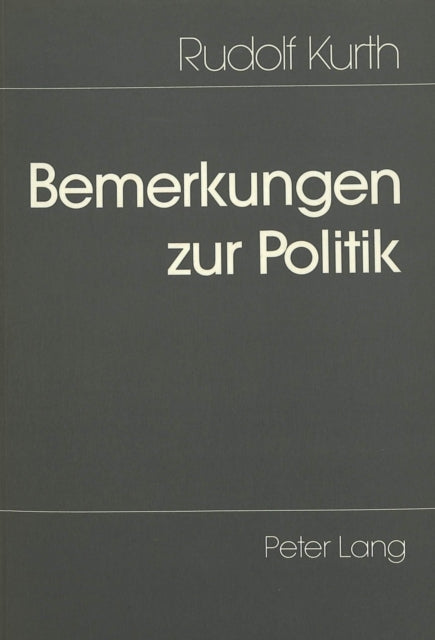 Book cover of: Bemerkungen zur Politik