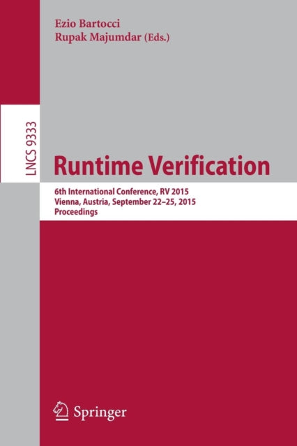 Book cover of: Runtime Verification. By: Ezio Bartocci