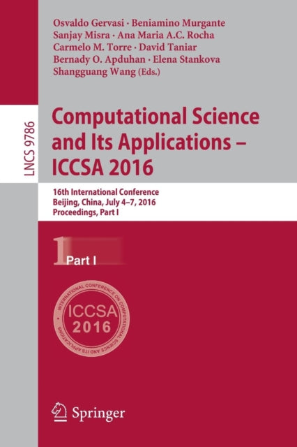 Book cover of: Computational Science and Its Applications – ICCSA 2016. By: Osvaldo Gervasi