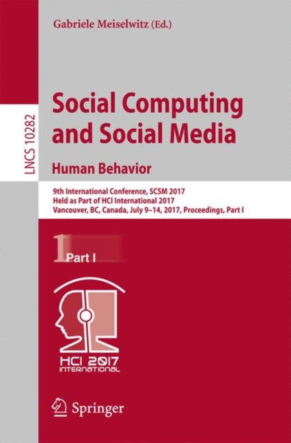 Book cover of: Social Computing and Social Media. Human Behavior. By: Gabriele Meiselwitz