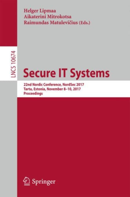 Book cover of: Secure IT Systems. By: Helger Lipmaa