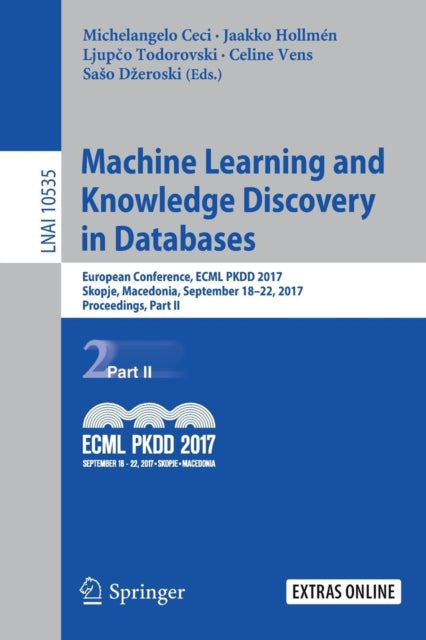 Book cover of: Machine Learning and Knowledge Discovery in Databases. By: Michelangelo Ceci