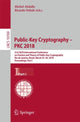 Book cover of: Public-Key Cryptography – PKC 2018. By: Michel Abdalla