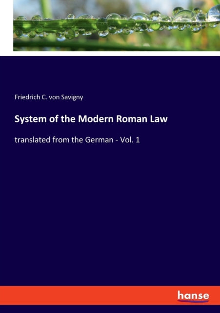 Book cover of: System of the Modern Roman Law