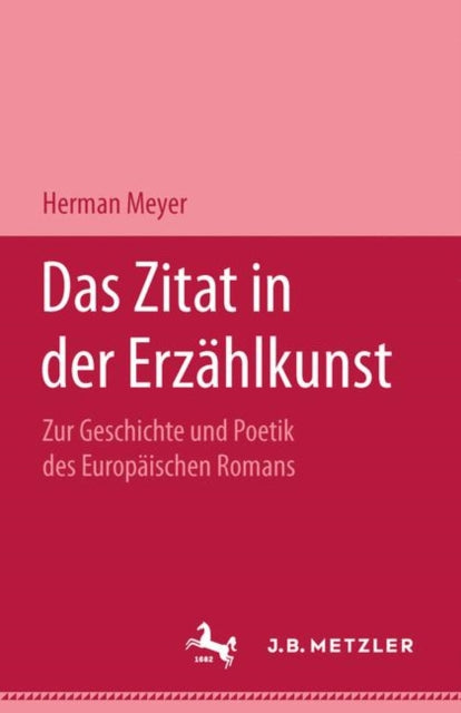 Book cover of: Das Zitat in der Erzahlkunst. By: Herman Meyer
