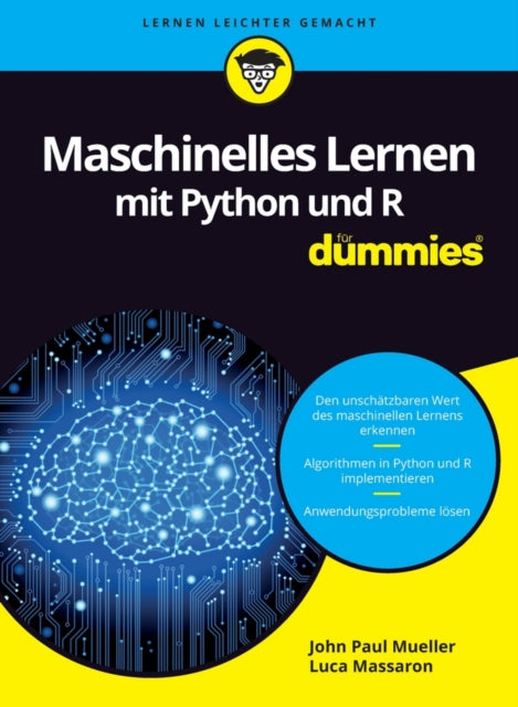 Book cover of: Maschinelles Lernen mit Python und R fur Dummies. By: John Paul Mueller