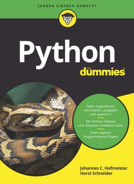 Book cover of: Python fur Dummies. By: Johannes C. Hofmeister